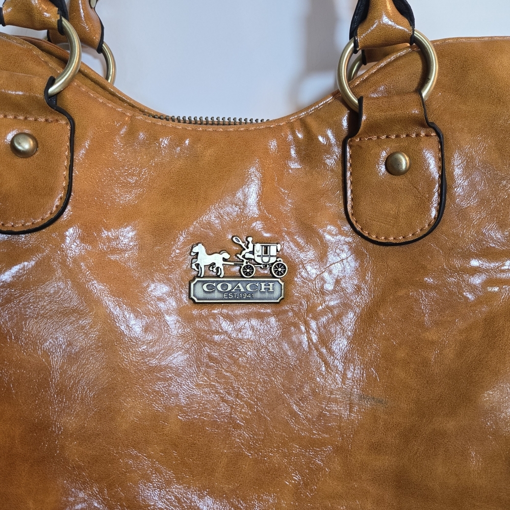 Coach Caramel Leather Tote - Picture 2 of 9